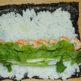 comment faire cuire placer la garniture le long du bord du riz