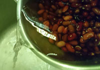 égoutter les haricots